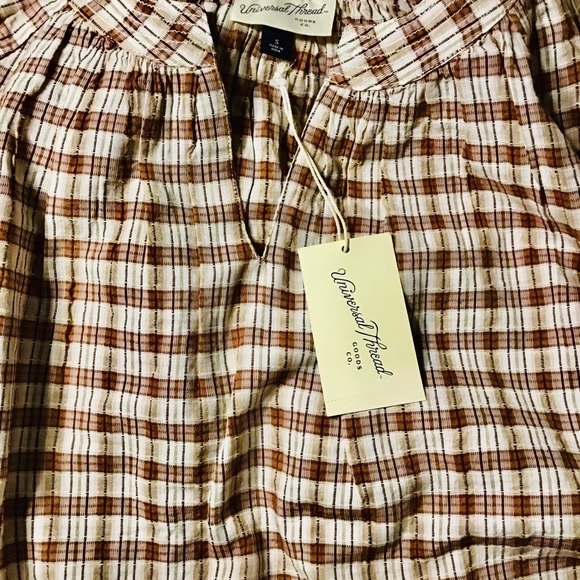 🌻NWT BOHO PLAID TOP - Picture 3 of 8